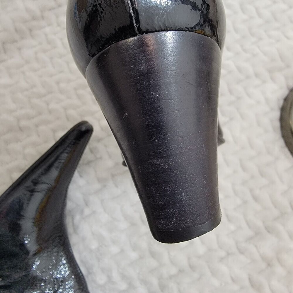 Aquatalia By Marvin K. Black Patent Weatherproof Pointed Toe Ankle Boot Size 8.5 - Picture 10 of 16